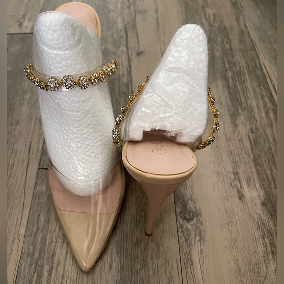 Sale!! 🔥🔥🔥 Mata Clear Pointed Toe Heels with Bling Strap Size 8 - Picture 6 of 6